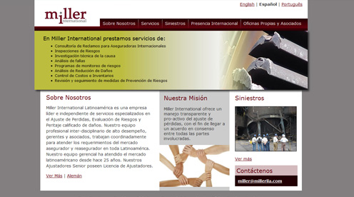 Diseño de Página Web de Miller Internacional